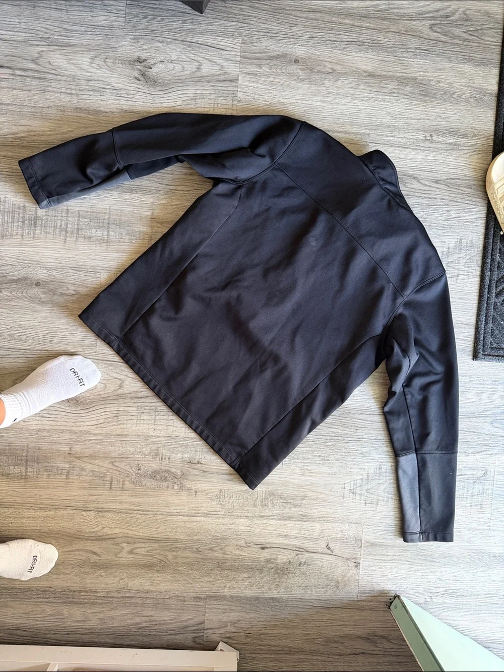 The North Face Black Half-Zip Pullover with Blue Chest Zip